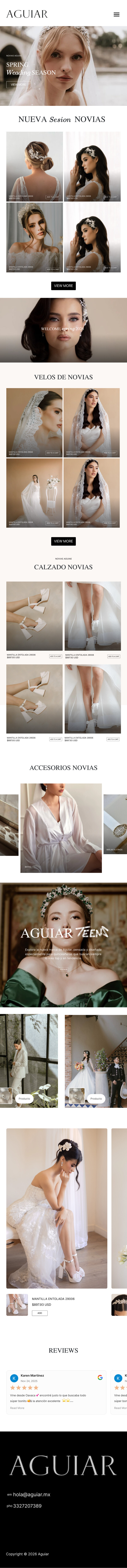 Aguiar — homepage móvil
